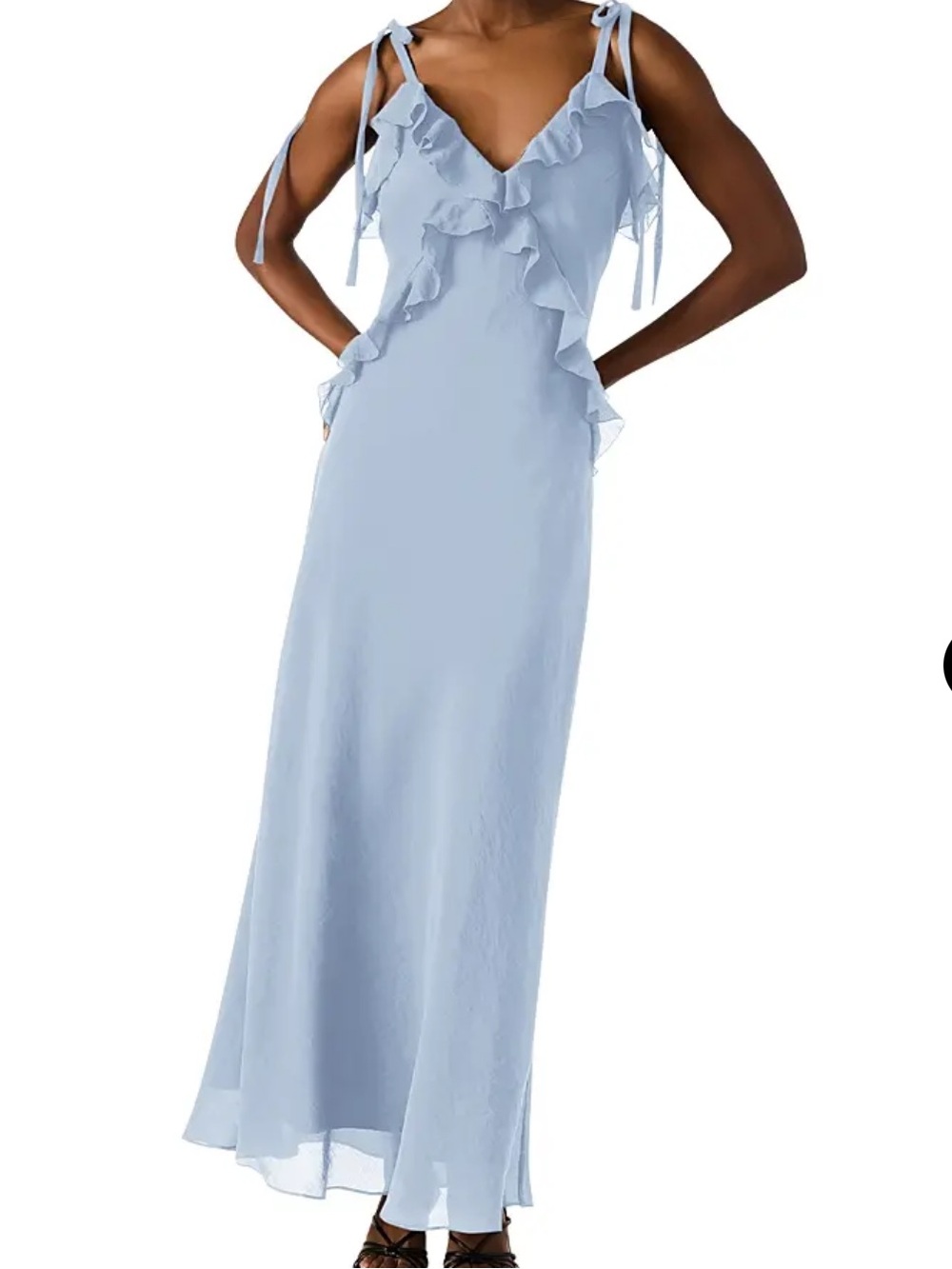 Steve Madden Adalina Light Blue Ruffle
Maxi Dress L